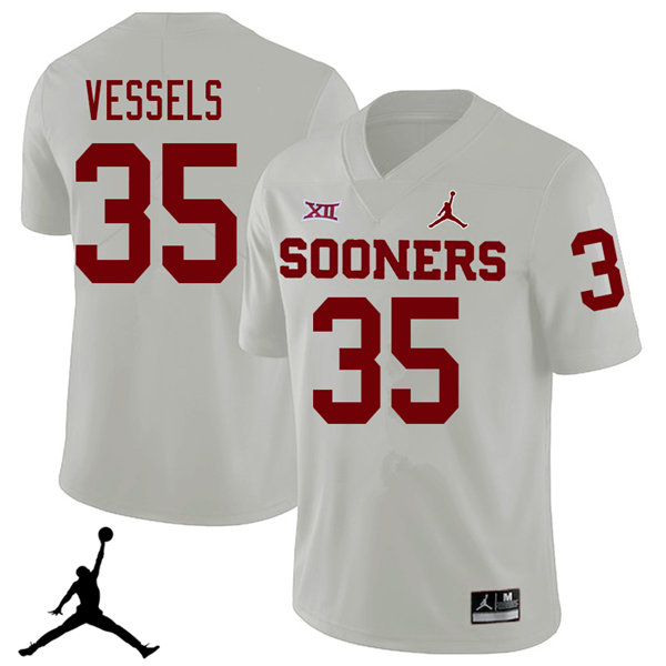 Jordan Brand Men #35 Billy Vessels Oklahoma Sooners 2018 College Football Jerseys Sale-White - Click Image to Close